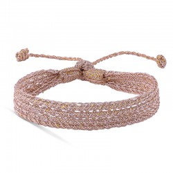 Bracelet ajustable ILY Rose Gold - Fils d'or tressés or rose MAAYAZ