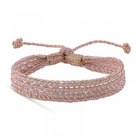 Bracelet ajustable ILY Rose Gold - Fils d'or tressés or rose MAAYAZ