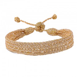 Bracelet ajustable ILY Gold - Fils d'or tressés dorés maayaz