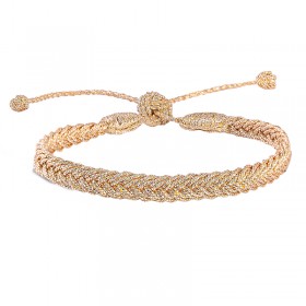 Bracelet fin ajustable EYA Gold - Fils d'or tressés dorés Maayaz