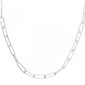 Collier court fin PORTICCIO en argent & Chaîne maille rectangle ciselé - DORIANE BIJOUX