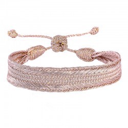 Bracelet ajustable NERRY Rose Gold - Fils d'or tressés - Maaÿaz