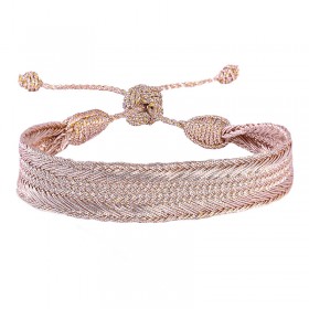 Bracelet ajustable NERRY Rose Gold - Fils d'or tressés - Maaÿaz