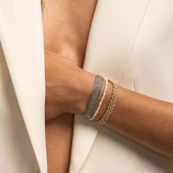 Bracelet ajustable IZY Rose Gold Purple - Fils d'or tressés violet