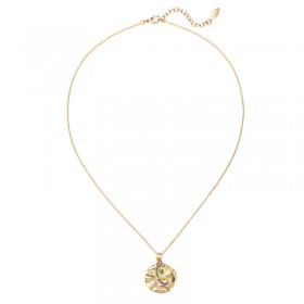 Collier ZHELDA Or - Chaîne fine & Pendentif Serpent zircons multicolors - HIPANEMA