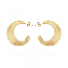 Boucles d'oreilles CROWNY Or - Grosses Créoles designs - HIPANEMA