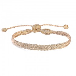 Bracelet ajustable ZYN Gold - fils d'or tressés dorés Maÿaaz