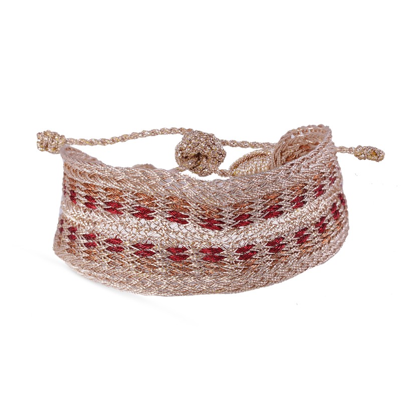 Bracelet MAXI YULA Rose Gold Clementine - fils d'or tressés rose gold - Maaÿaz