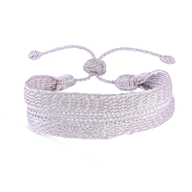 Bracelet YULA Silver - fils d'or tressés argentés Maaÿaz