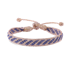 Bracelet IZY Rose Gold Lavender Grey - Fils d'or tressés Maaÿaz