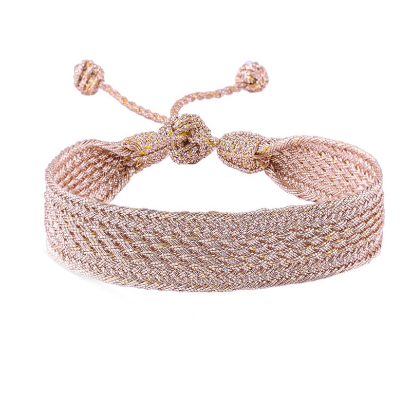 Bracelet MAXI IZY Rose Gold - fils d'or tressés rose gold Maaÿaz