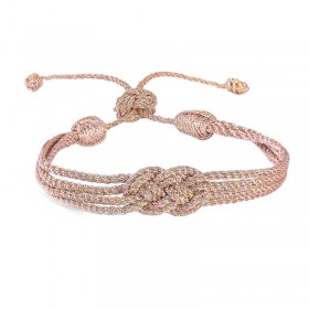 Bracelet DOUBLE KNOT Rose Gold - fils d'or tressés - Maaÿaz