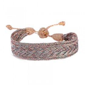 Bracelet INTERMIX Peach Mahogany - fils d'or tressés Maaÿaz