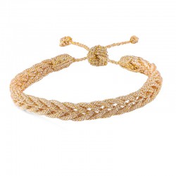 Bracelet ajustable BRAIDED Gold - fils d'or tressés dorés Maaÿaz