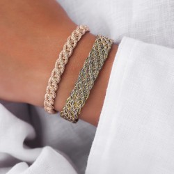 Bracelet ajustable INFINITY Rose Gold - fils d'or tressés