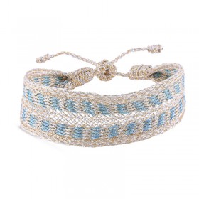 Bracelet MAXI YULA Turquoise - fils d'or tressés turquoise doré Maaÿaz