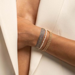 Bracelet ajustable INFINITY Rose Gold - fils d'or tressés