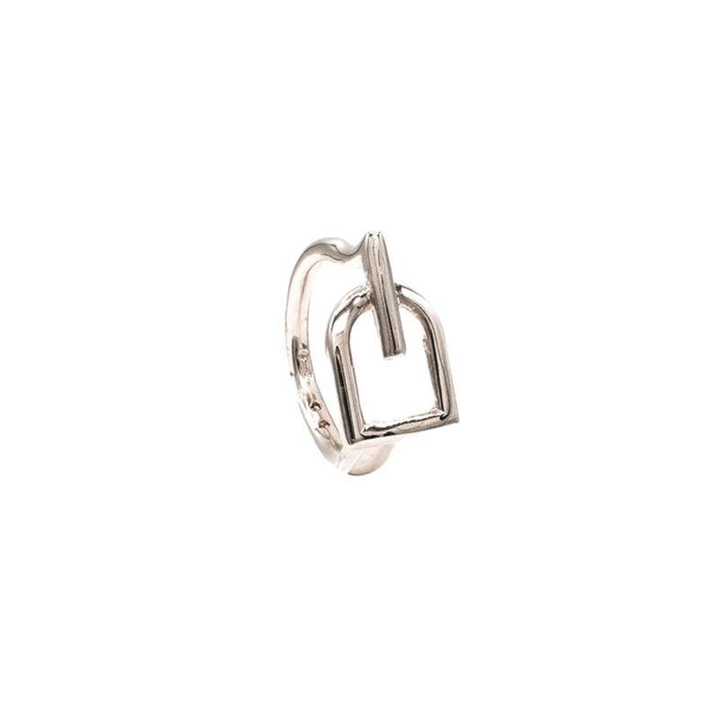 Bague fine étrier Magnolia plaqué argent CXC