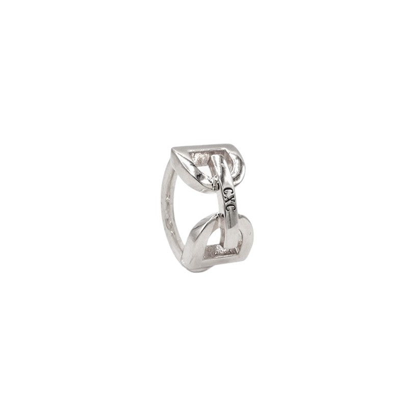 Bague double étrier Magnolia plaqué argent CXC