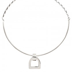 Collier étrier Magnolia plaqué argent CXC