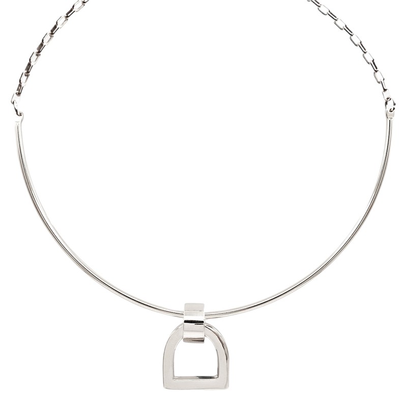 Collier étrier Magnolia plaqué argent CXC