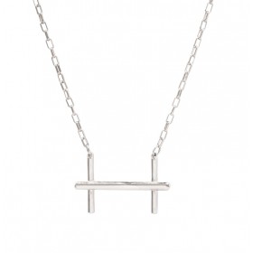 Collier H Magnolia plaqué argent CXC