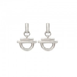 Boucles d'oreilles mini étrier Magnolia plaqué argent CXC