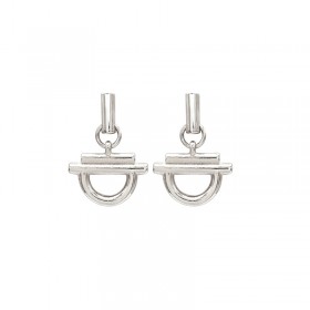 Boucles d'oreilles mini étrier Magnolia plaqué argent CXC