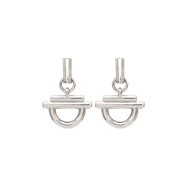 Boucles d'oreilles mini étrier Magnolia plaqué argent CXC