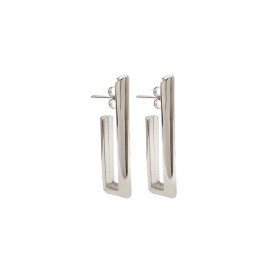 Boucles d'oreilles rectangulaire Magnolia plaqué argent CXC