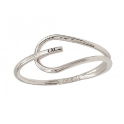 Bracelet MAXI boucle Magnolia plaqué argent CXC