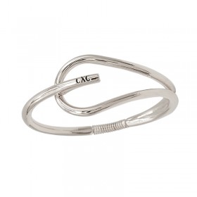 Bracelet MAXI boucle Magnolia plaqué argent CXC