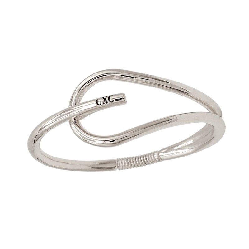 Bracelet MAXI boucle Magnolia plaqué argent CXC