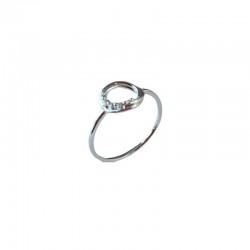 Bague fine anneau et zircons argent TAILLE 52