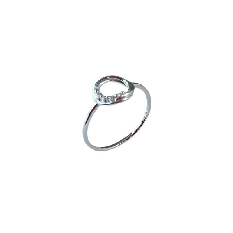 Bague fine anneau et zircons argent TAILLE 52