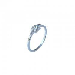 Bague fine boucle ceinture et zircons - argent CANYON