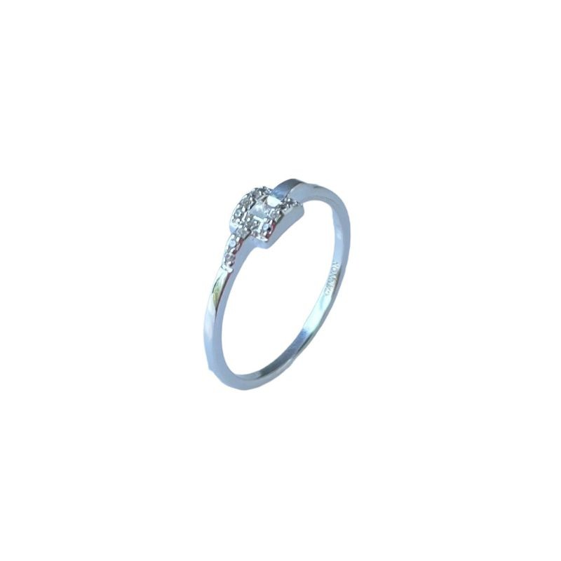 Bague fine boucle ceinture et zircons - argent CANYON