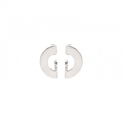 Boucles d'oreilles puces mini virgule Magnolia plaqué argent