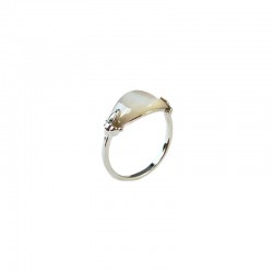 Bague ancienne nacre blanche en ovale - argent CANYON