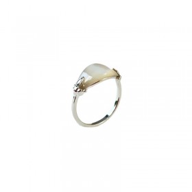 Bague ancienne nacre blanche en ovale - argent CANYON