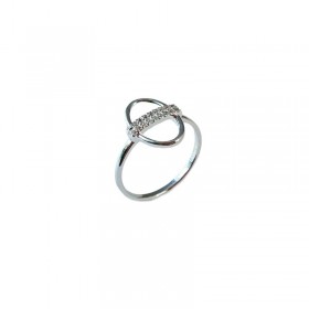 Bague fine ovale et barrette zircons - argent CANYON