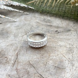 Bague anneau marquise zircons - argent TAILLE 56