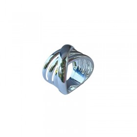 Bague large multi anneaux lisses croisés - argent