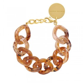 Bracelet FLAT CHAIN BERNSTEIN Doré, Gros Maillons camel - VANESSA BARONI