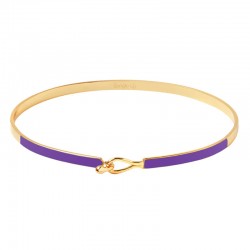 Bracelet jonc fermé fin Lily violet doré - deep purple BANGLE UP