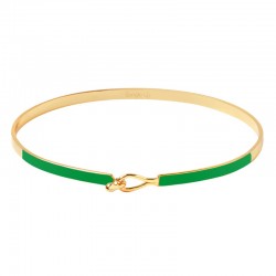 Bracelet jonc fermé fin Lily vert doré - simply green BANGLE UP