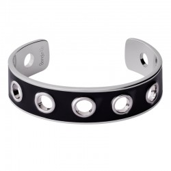 Bracelet oeillets EYELET noir argent