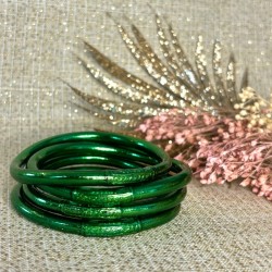 Bracelet Jonc BOUDDHISTE Vert Mojito épais TAILLE L