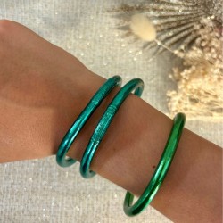 Bracelet Jonc BOUDDHISTE Vert Mojito épais TAILLE L