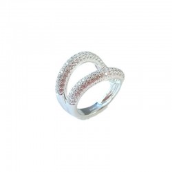 Bague large Eros zircons -...